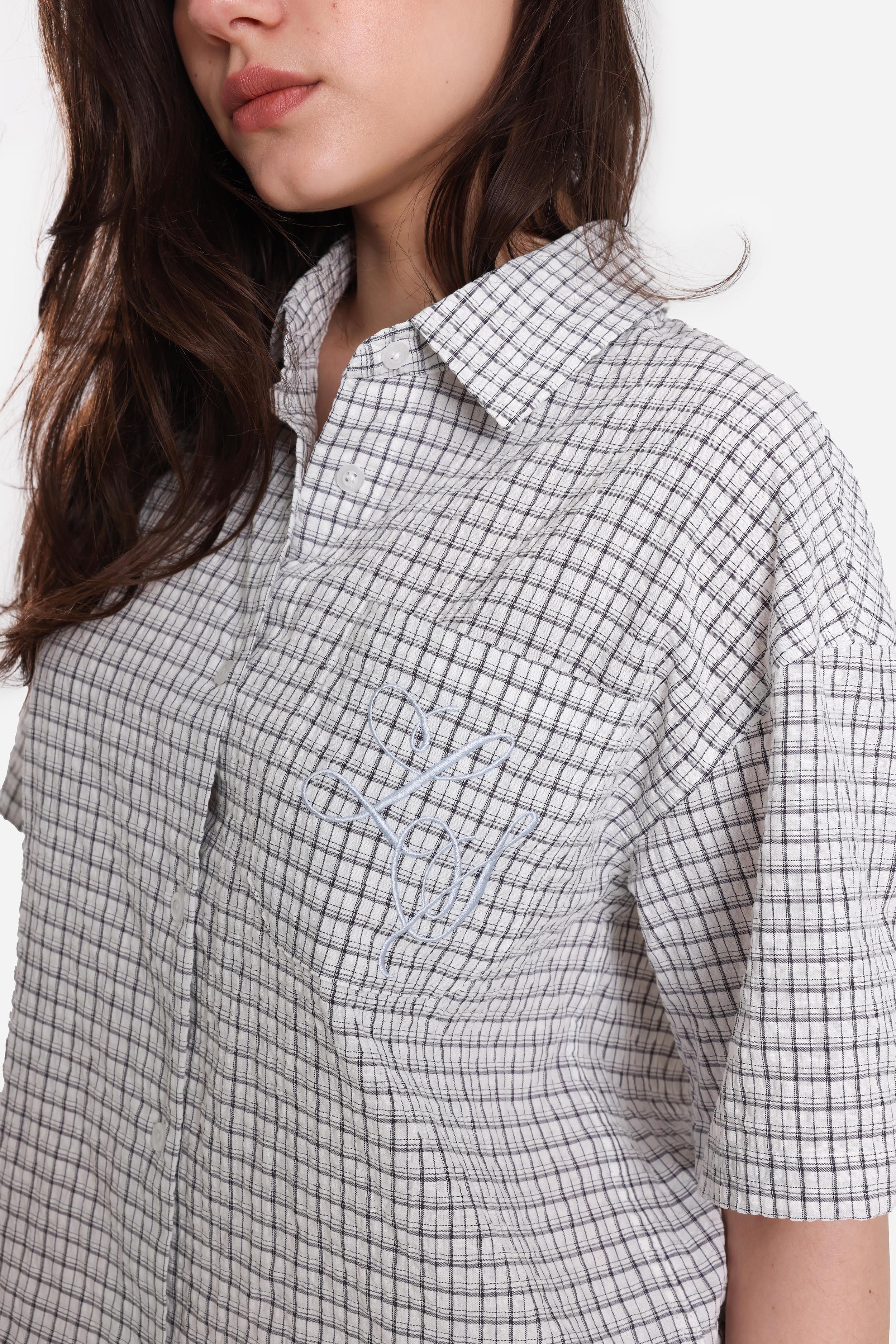 Camicia ampia - Offwhite + Nero