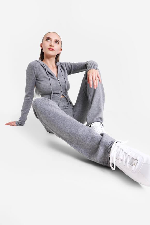 Crop Strickjacke - Grau