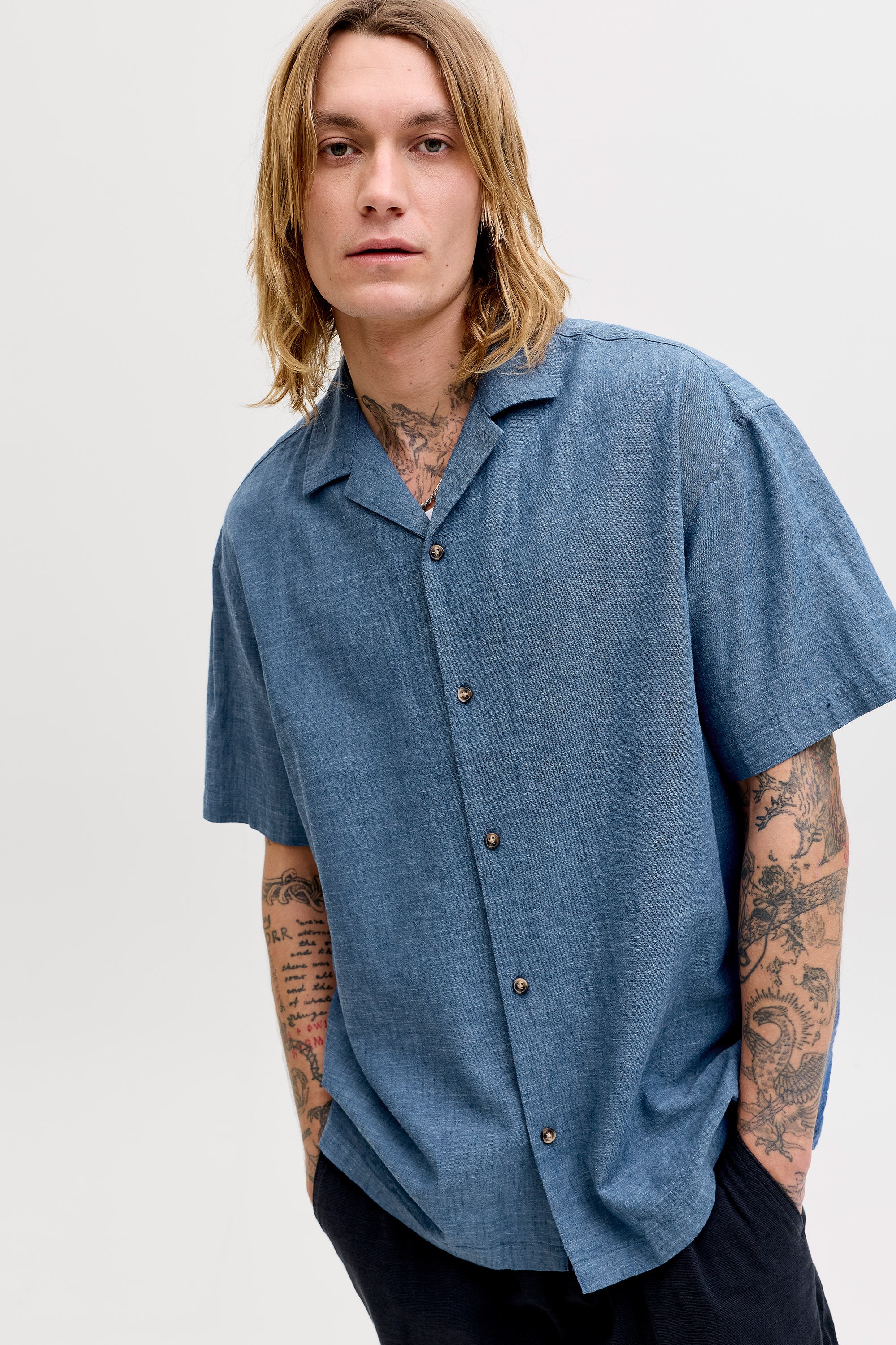 JJESUMMER chemise en lin - Navy