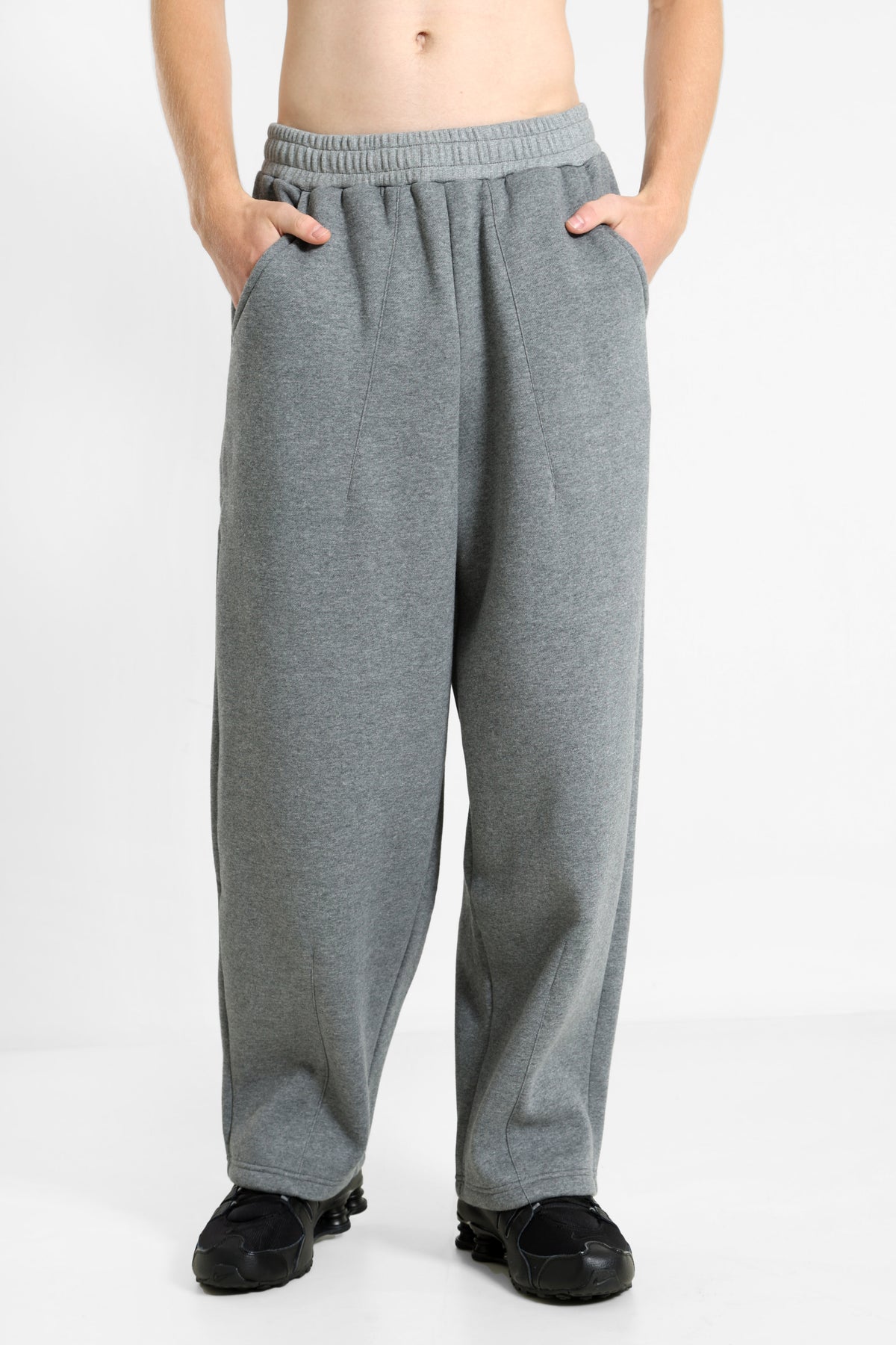 Pantalon en sweat - Gris foncé chiné