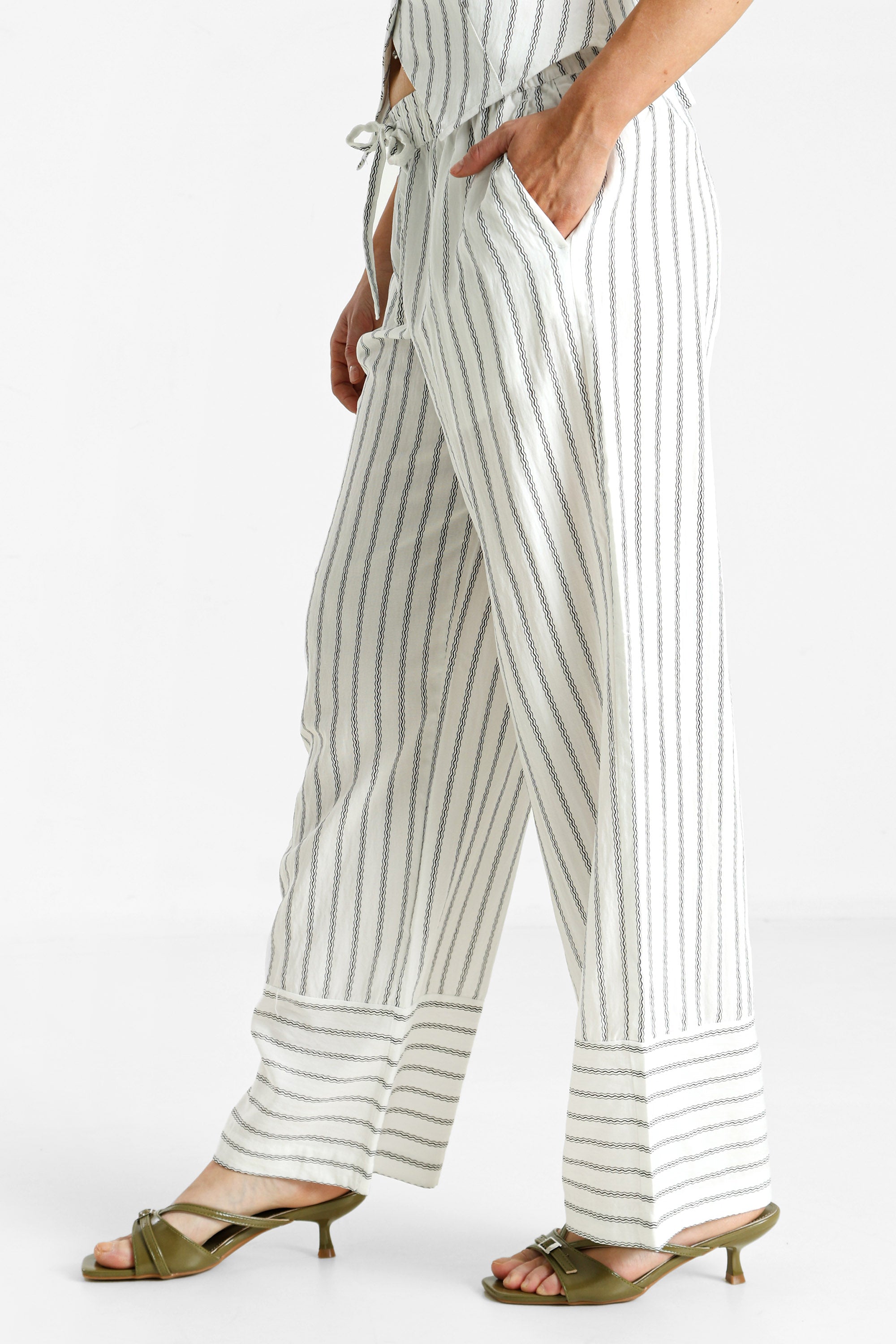 Stoffhose - Offwhite + Schwarz