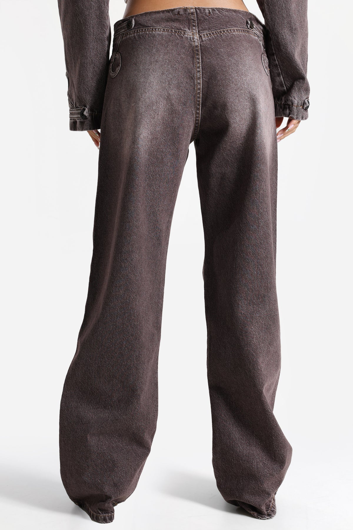 Jeans a vestibilità ampia - Dark Red Denim Washed