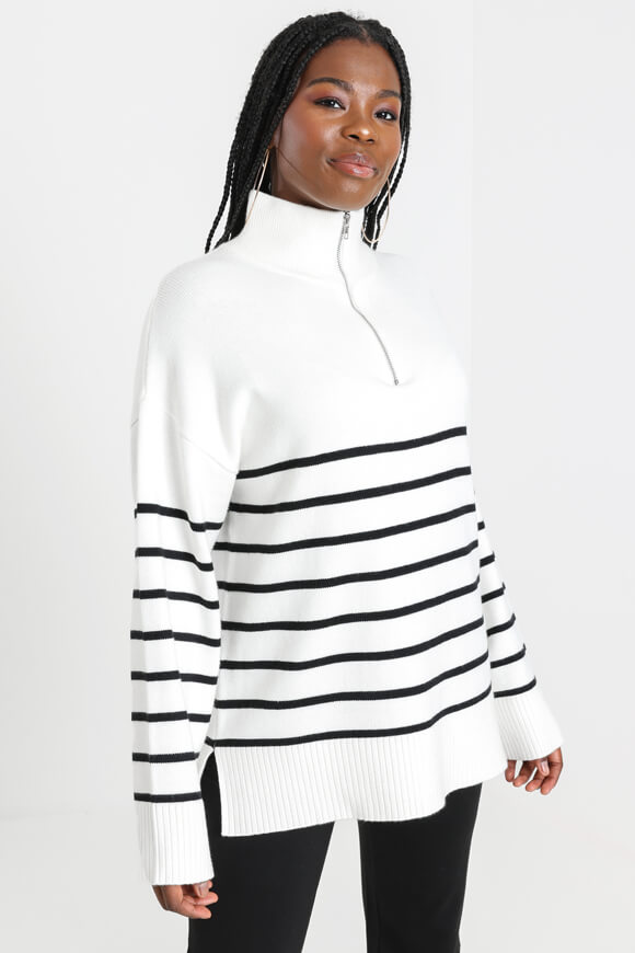 Langer Strickpullover - Offwhite