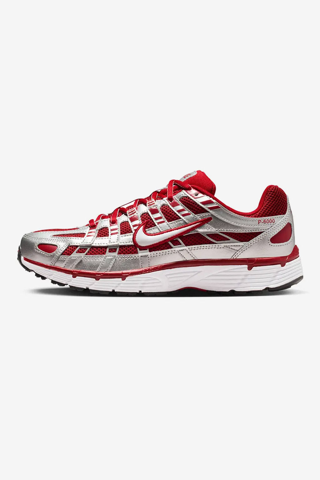 P-6000 Sneaker - Metallic Silver + Gym Red