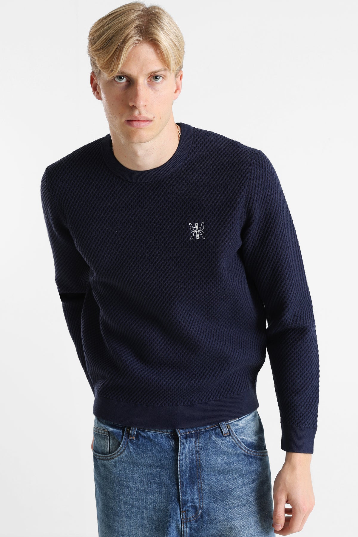 Pull en tricot - Bleu marine