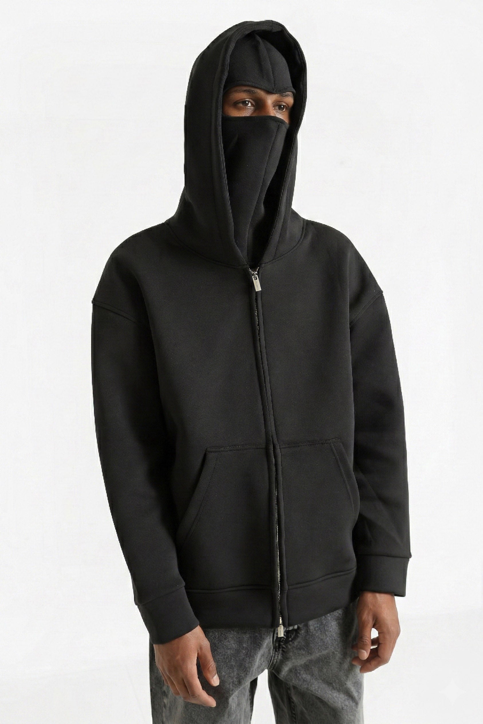 Kapuzensweatjacke - Black