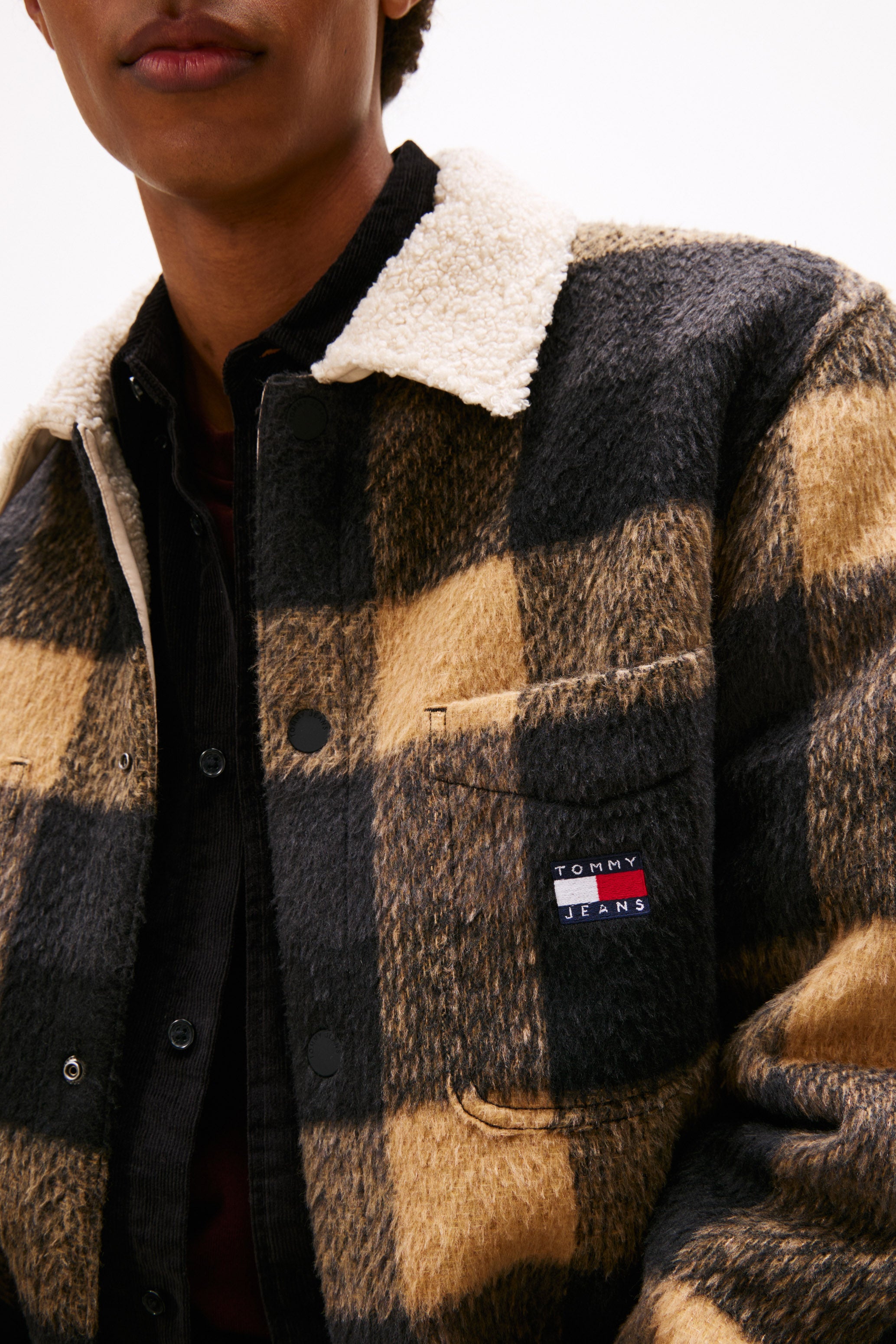 Gefüttertes Overshirt - Black + Buffalo Check