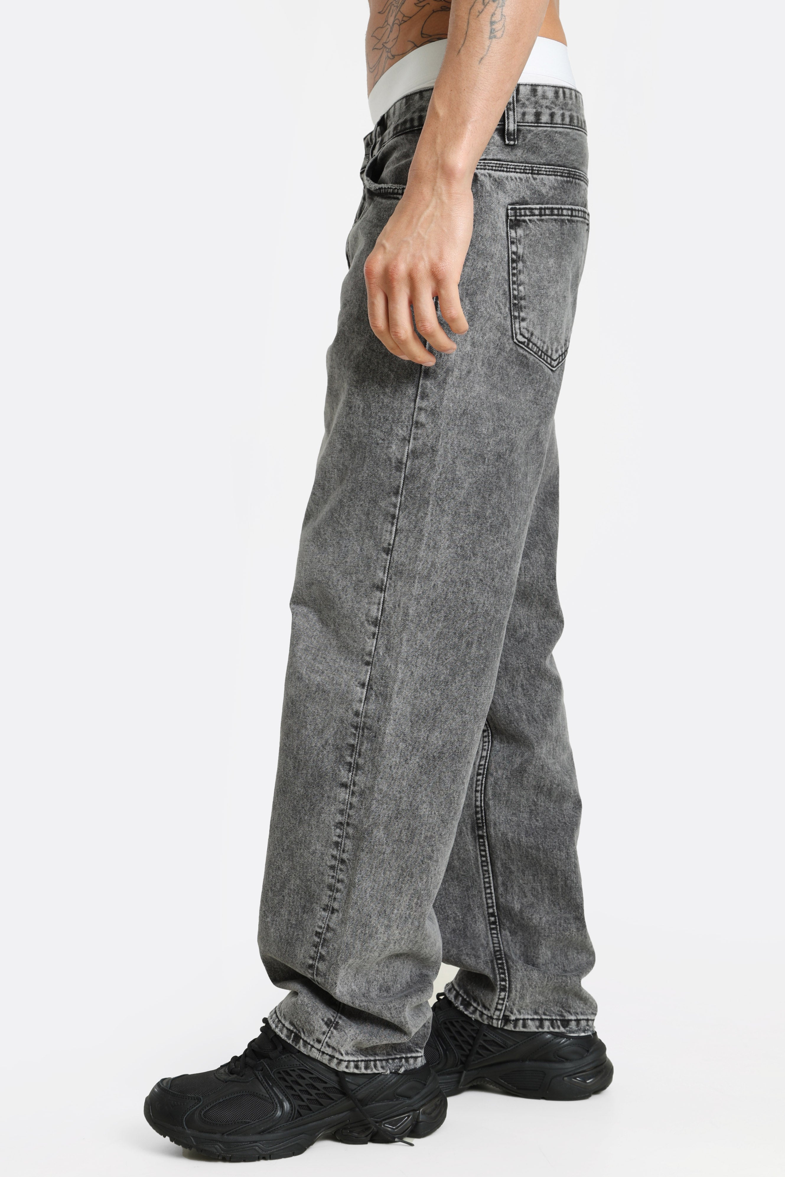Relaxed Fit Jeans - Black Washed
