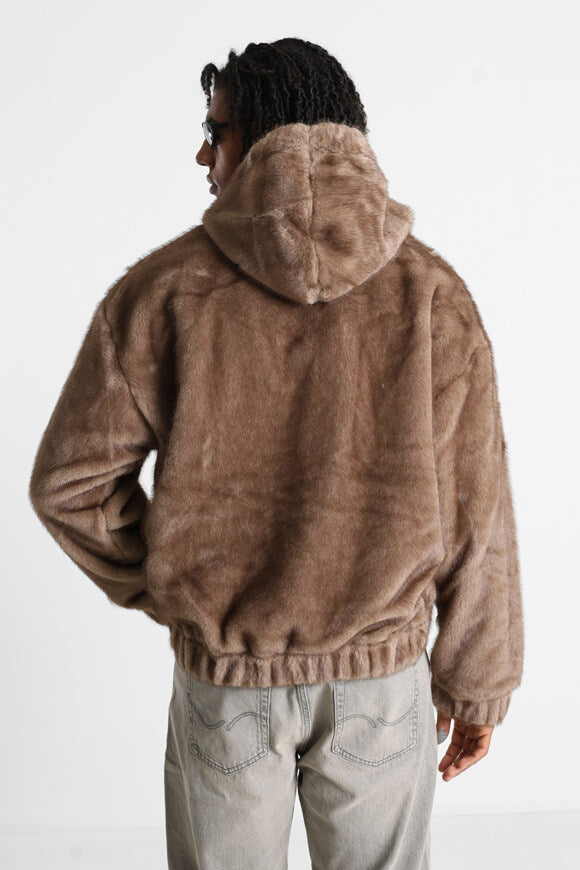 Giacca in pelliccia sintetica - marrone