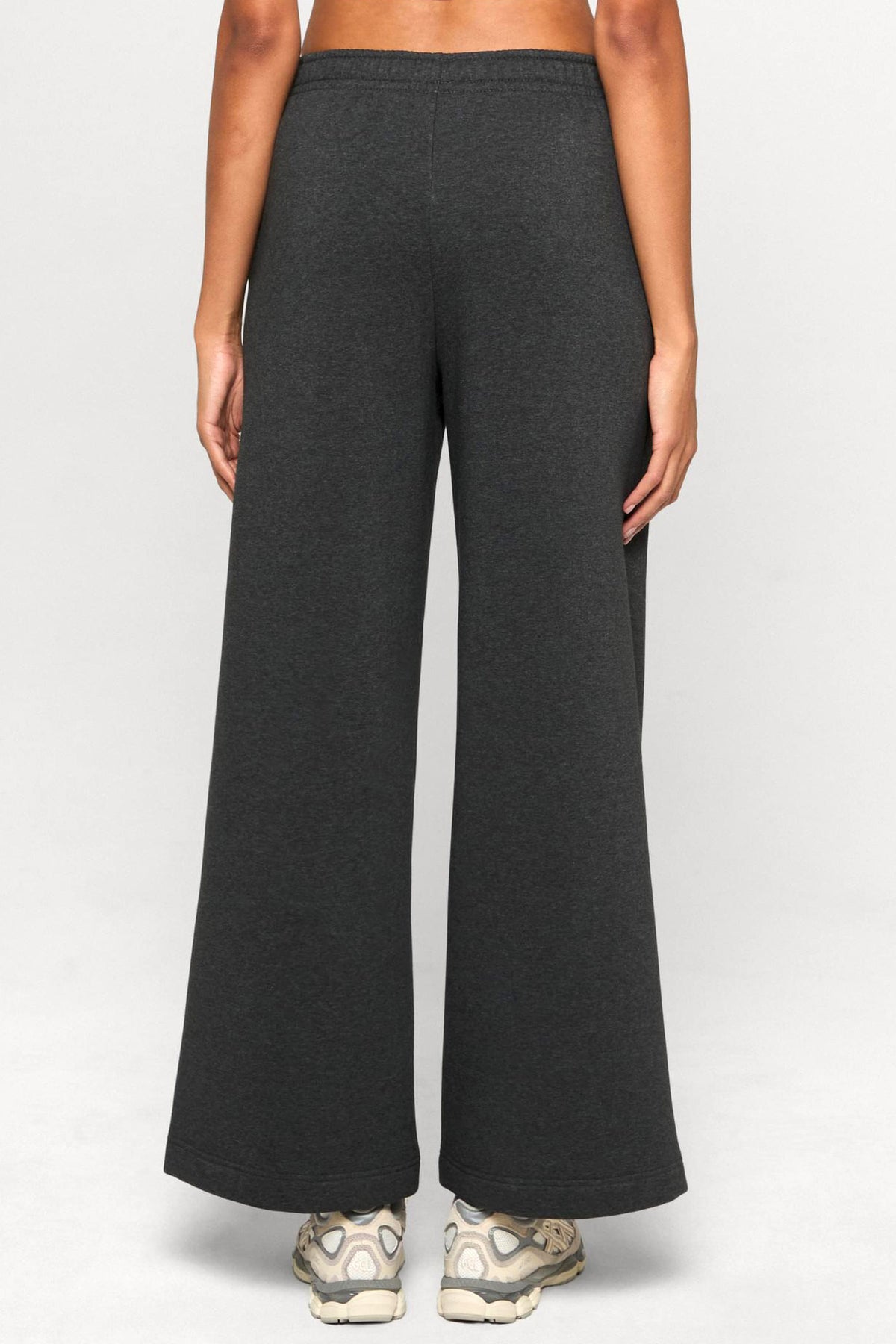 Fluffy Wide Leg Sweathose - Charcoal