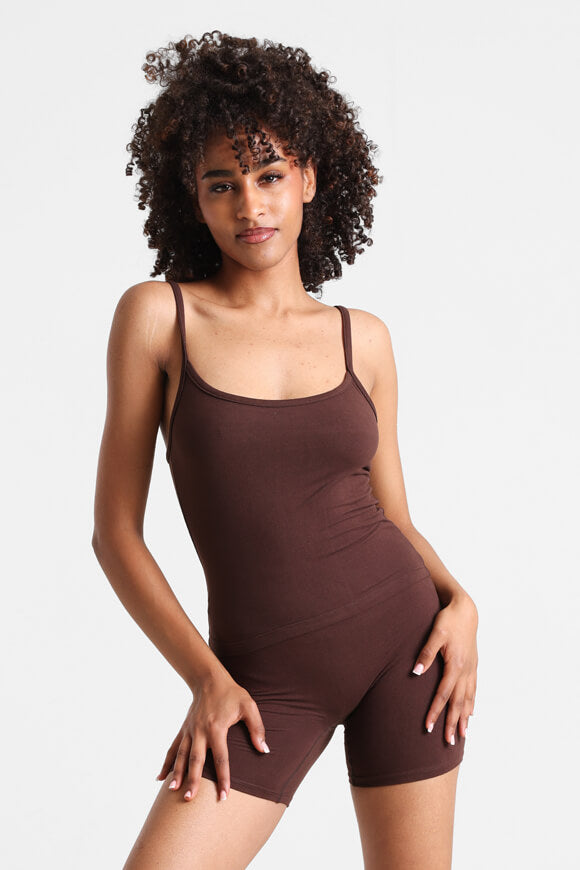 Crop Trägertop - Dunkelbraun