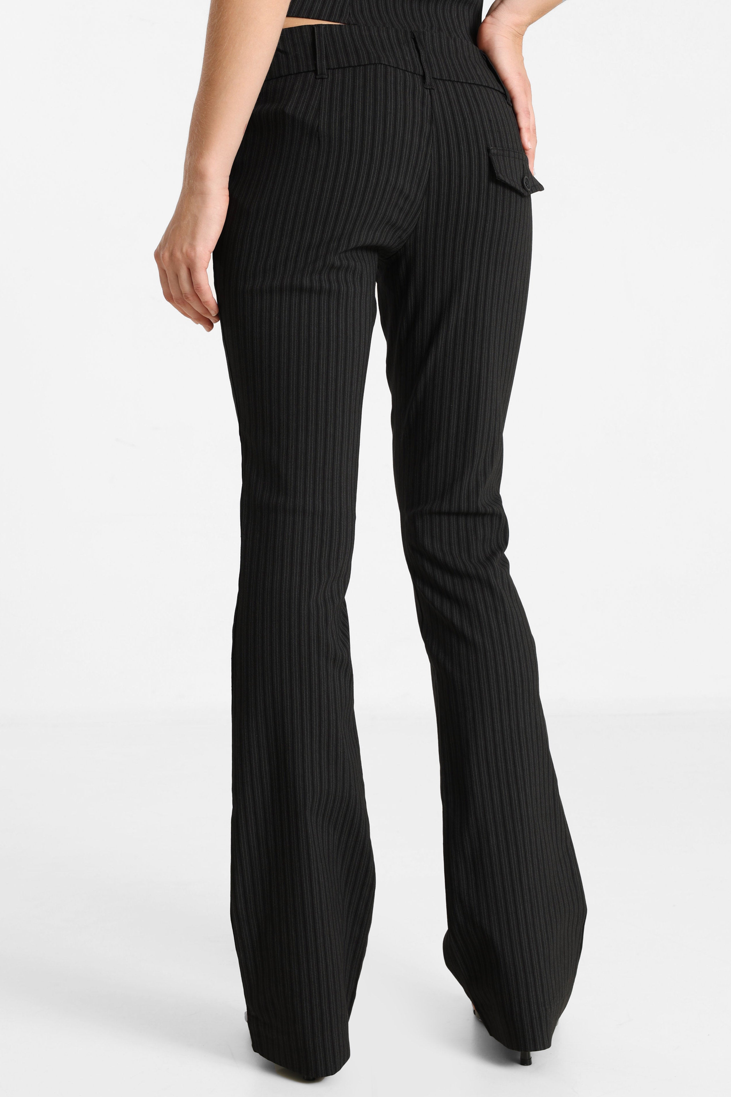 Pantaloni flare - Nero + Grigio