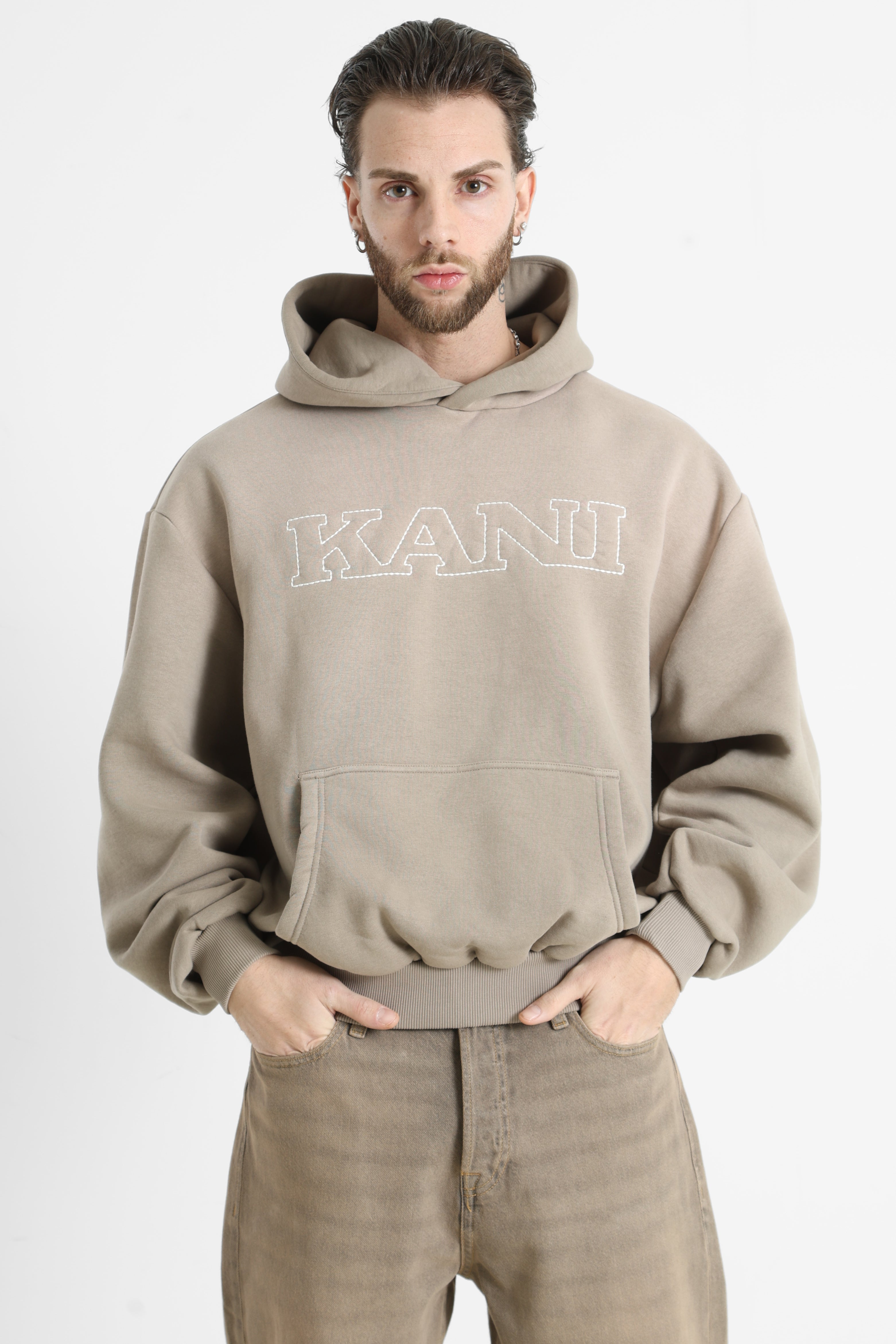 Sweatshirt à capuchon - Beige