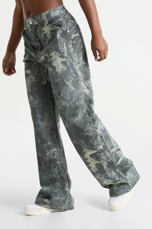 Baggy pants - green + gray