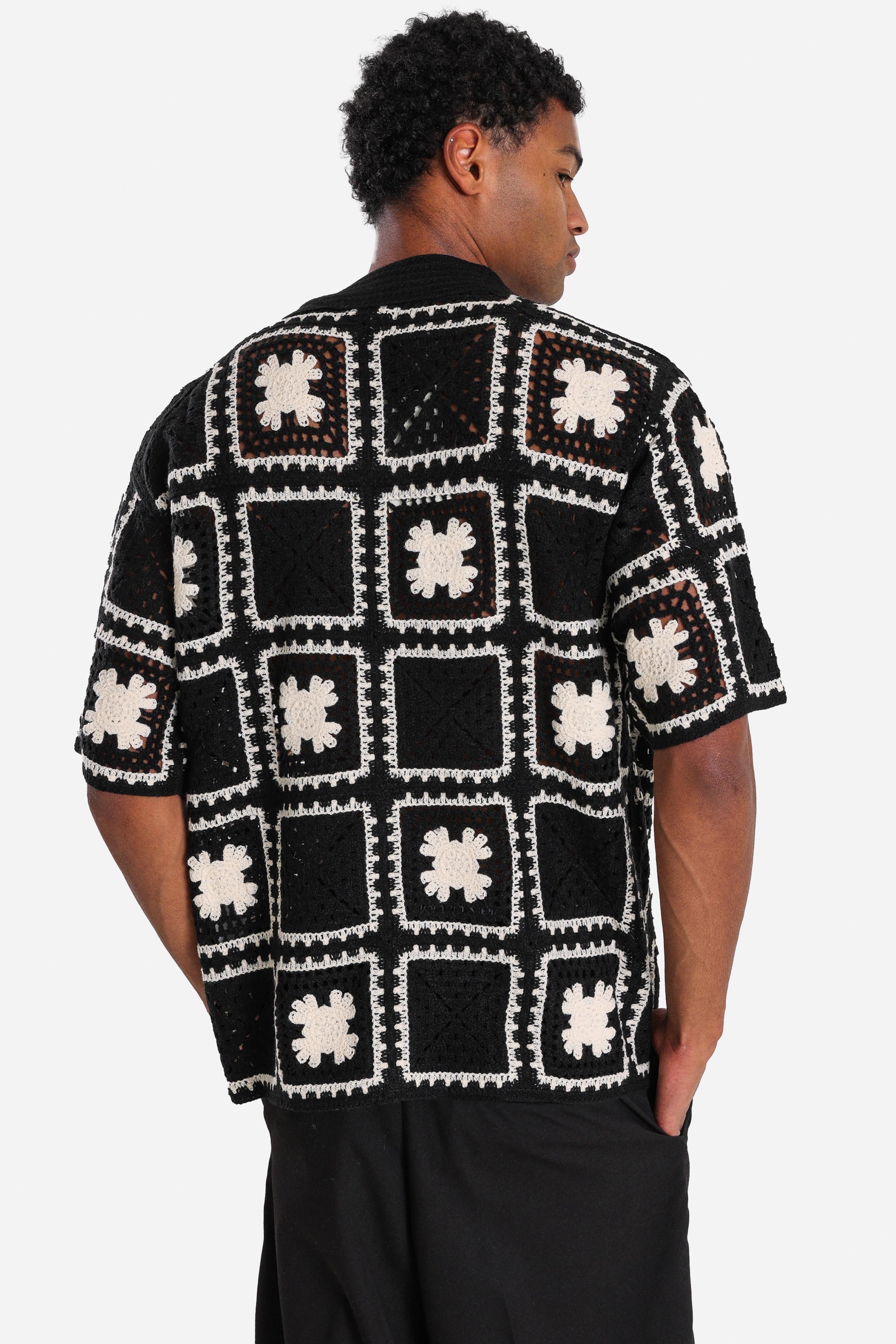 Häkelhemd - Black + White