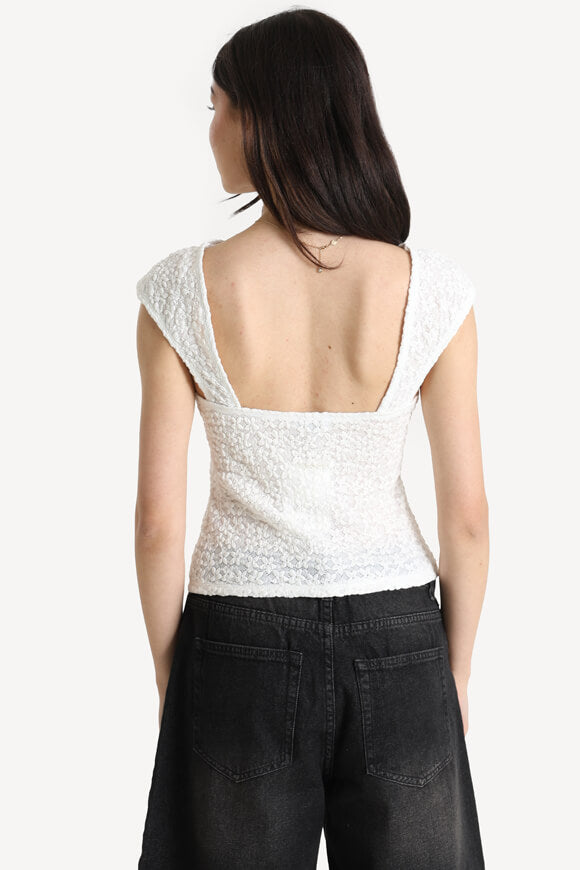 Top strutturato - Bianco sporco