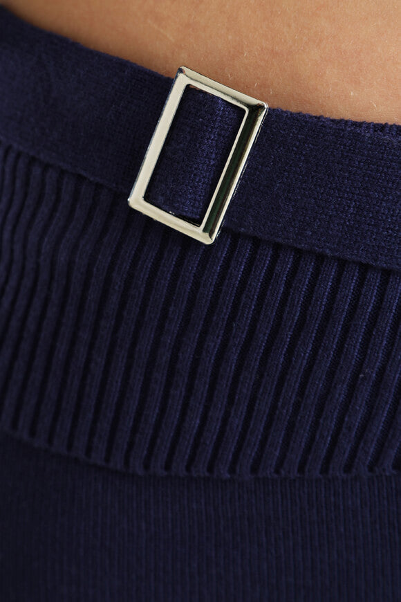 Flare Strickhose - Marineblau