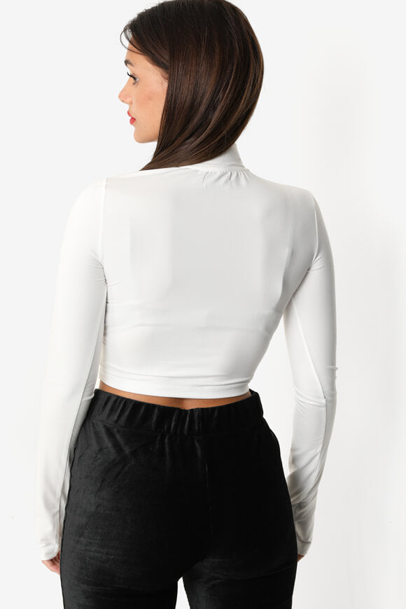 Crop Langarmshirt - Offwhite