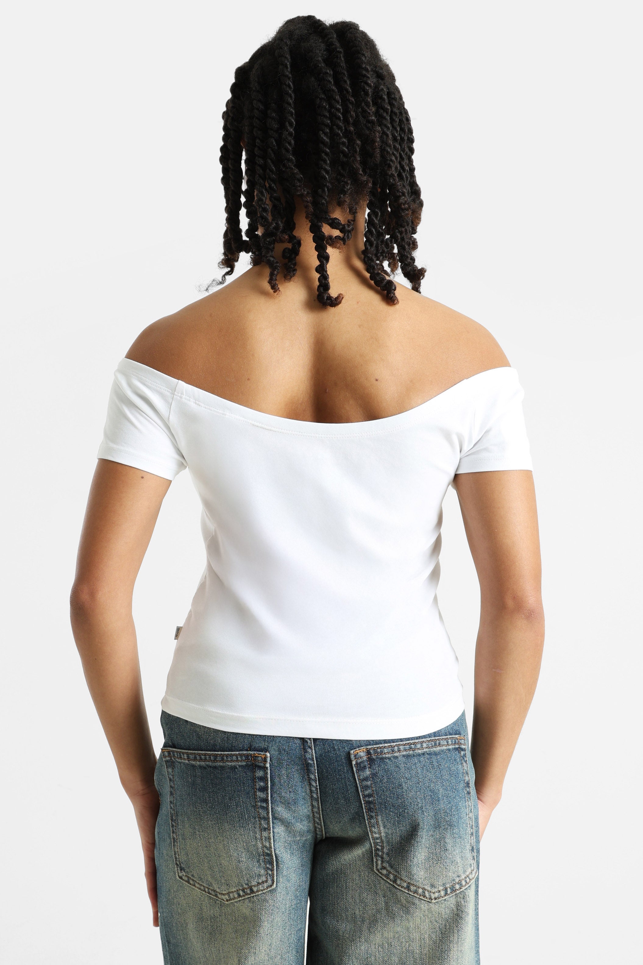 Off Shoulder T-Shirt - Pure White