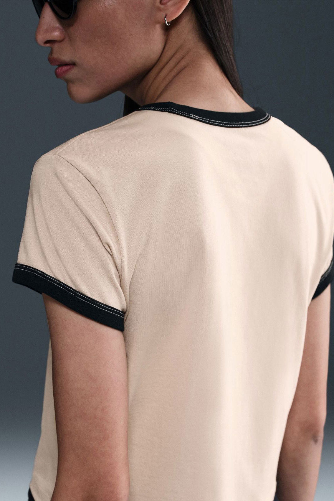 Cropped ringer t-shirt - Sanddrift