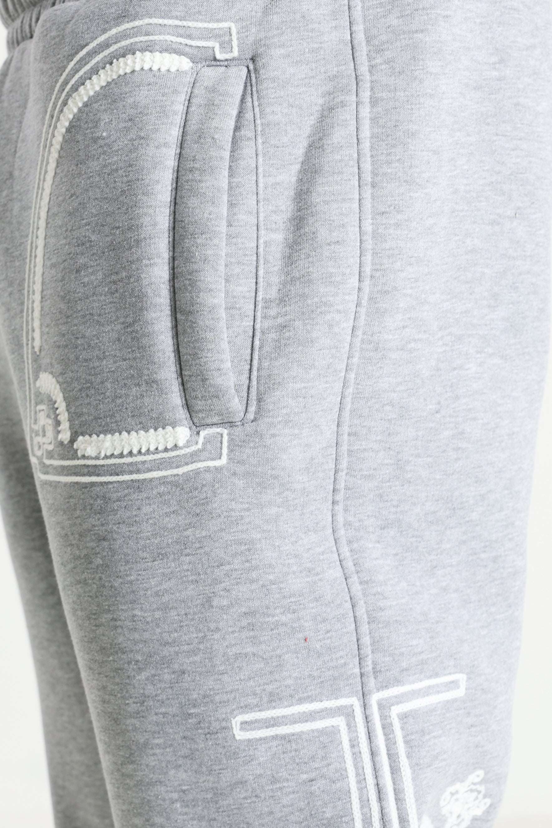 Sweatpants - Grey Heather + White