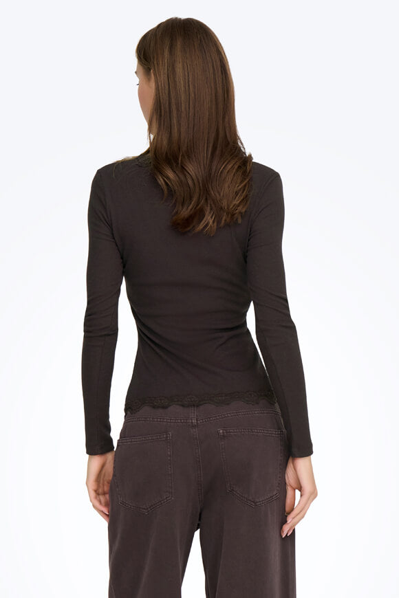ONLENEA shirt côtelé manches longues - Black Coffee