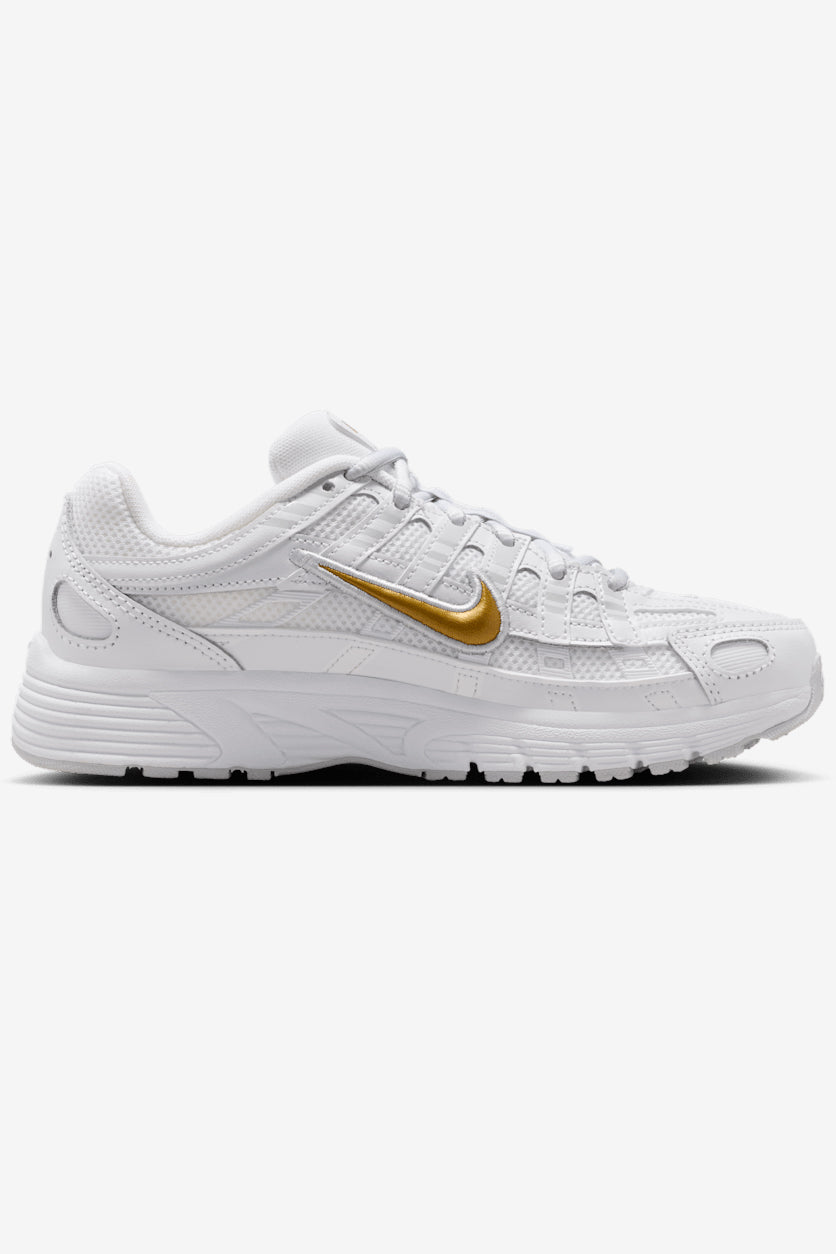 P-6000 Sneaker - White + Metallic Gold