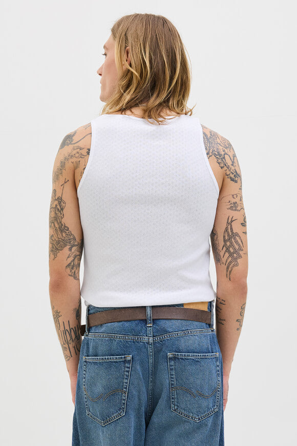 JORHYDRA Tanktop mit Lochmuster - Bright White