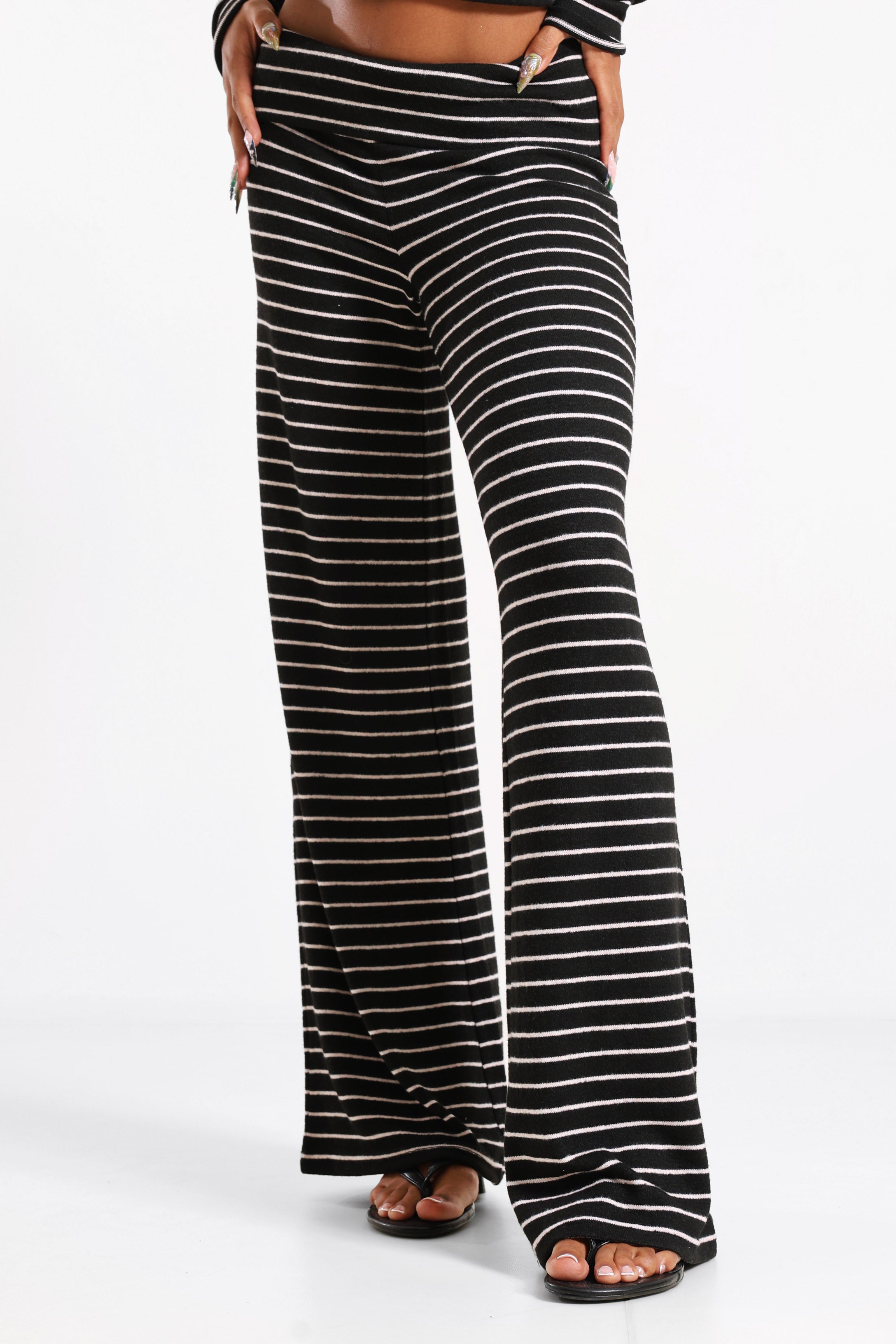 Strickhose - Schwarz + Rosa