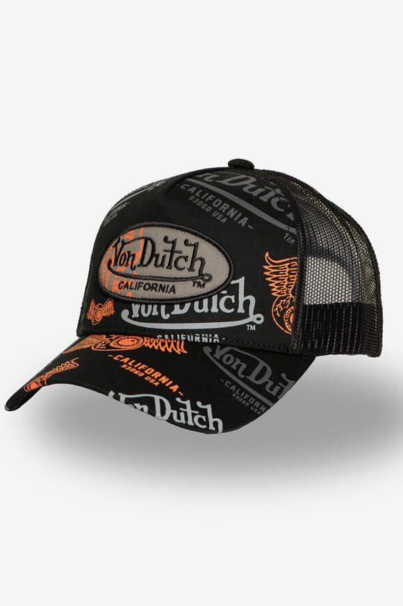 Trucker Cap / Snapback - Black + Grey + Orange