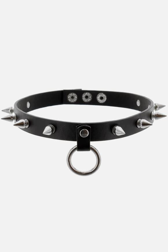 Collier ras de cou à clous - Noir