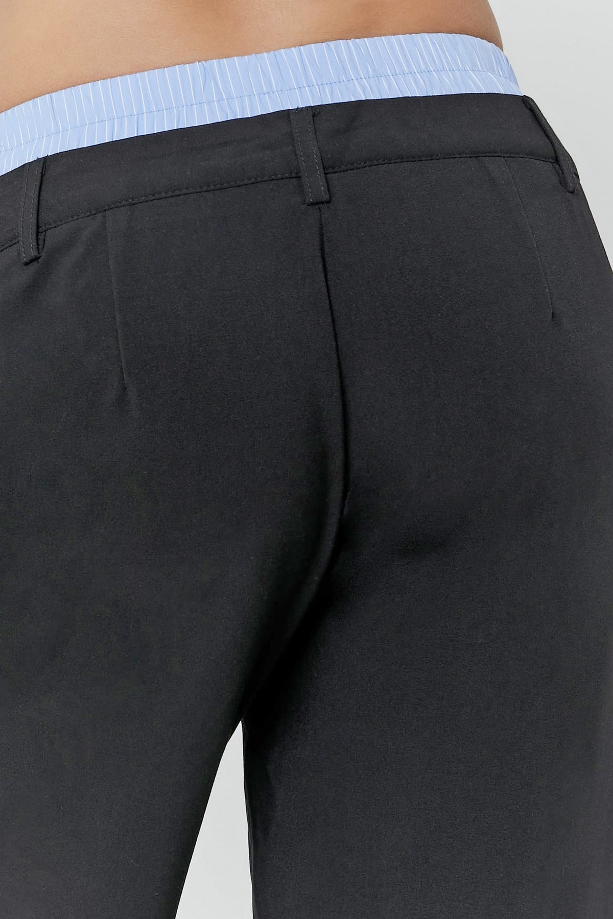 Stoffhose - Black + Light Blue + White
