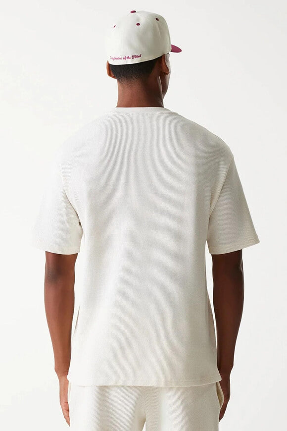 Oversized T-shirt with waffle texture - Offwhite