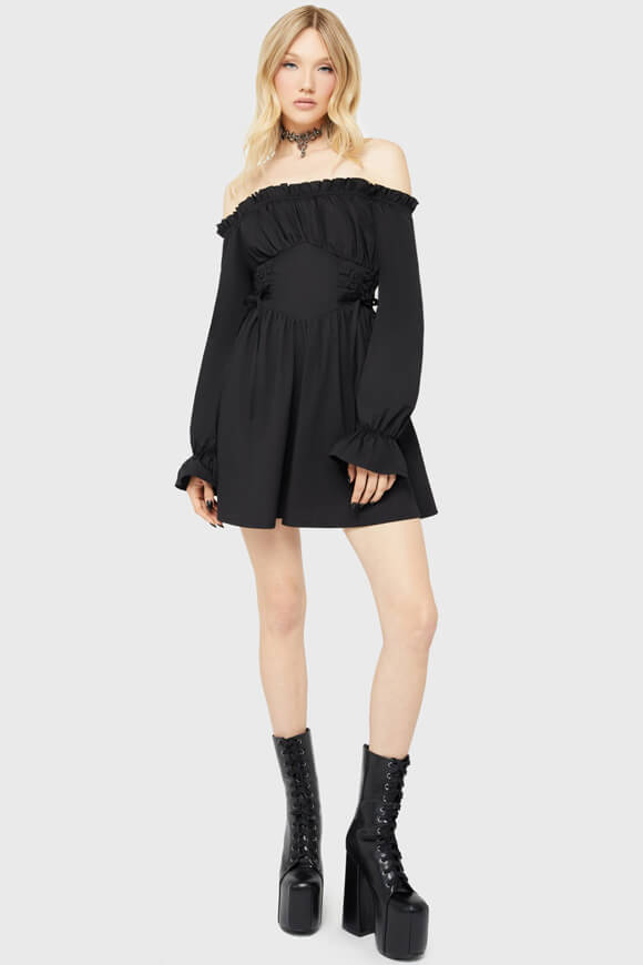 Off Shoulder Minikleid - Black