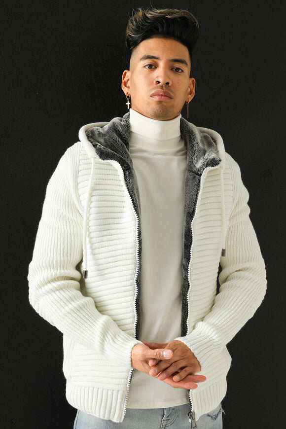 Cardigan doublé - Blanc cassé