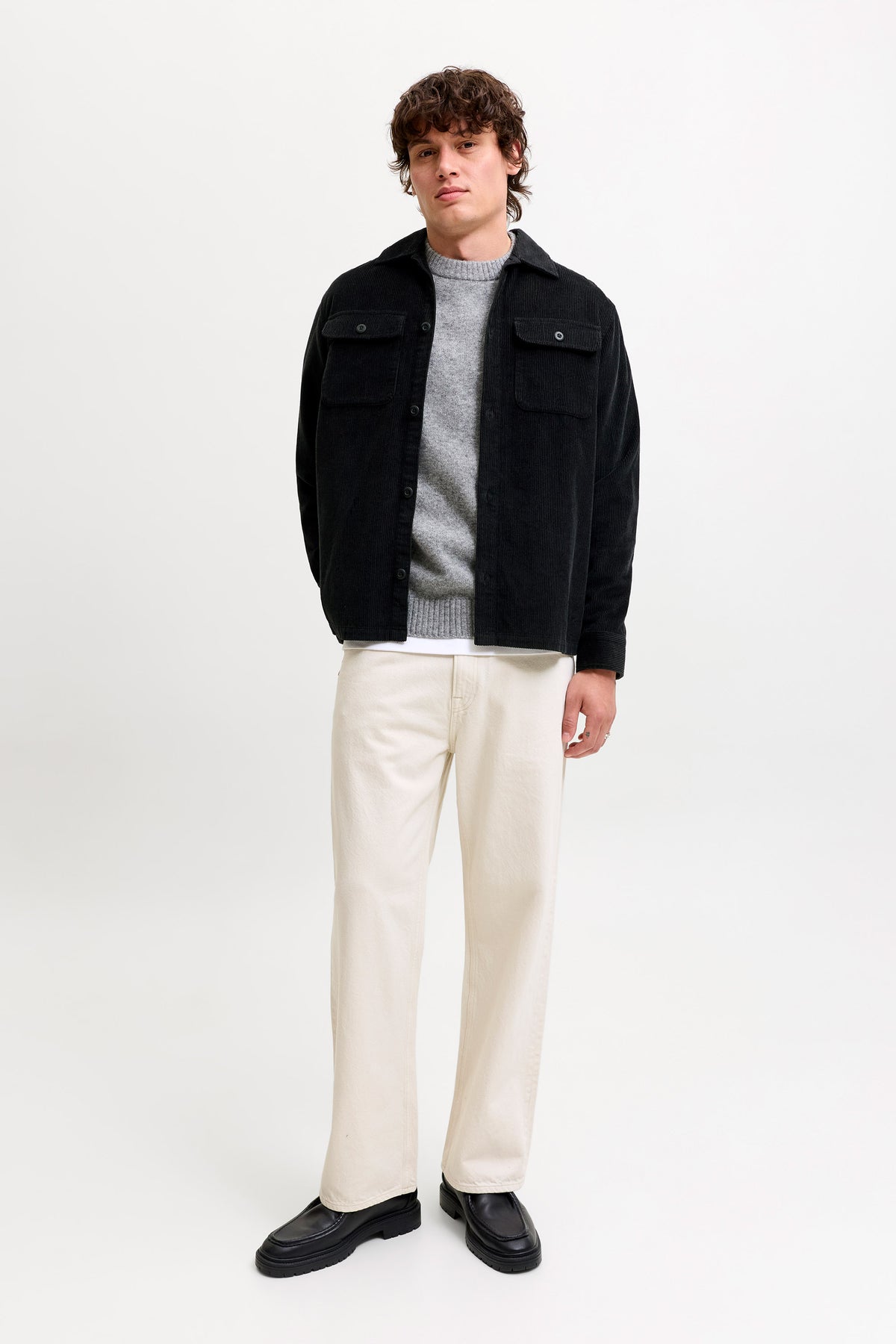 JJEREGENT Cord-Overshirt - Black