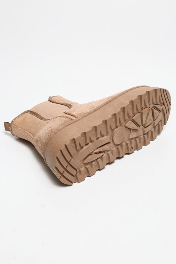 Gefütterte Plateau Stiefelette - Sand