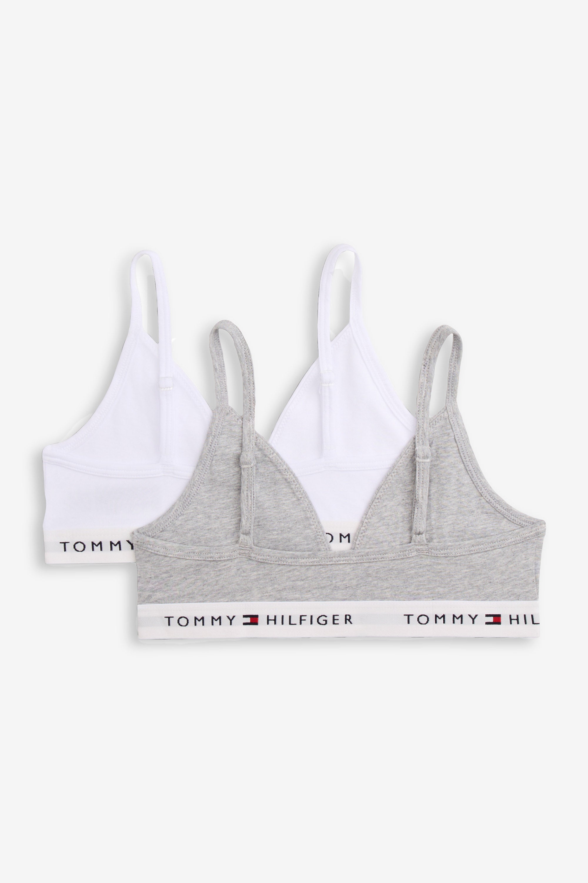 Doppelpack Bralettes - White + Light Grey Heather