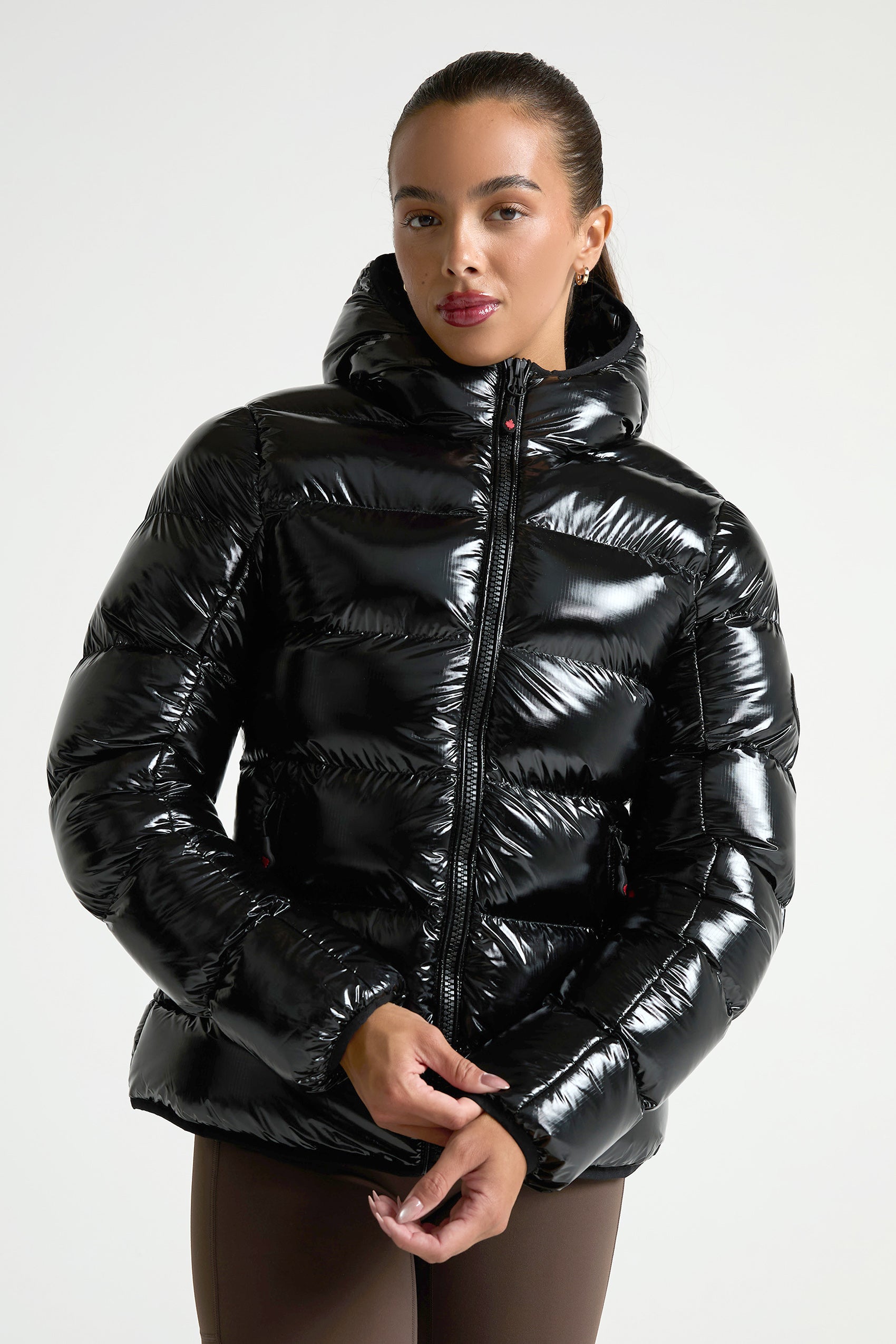 Palzino quilted jacket with a shiny effect - Black