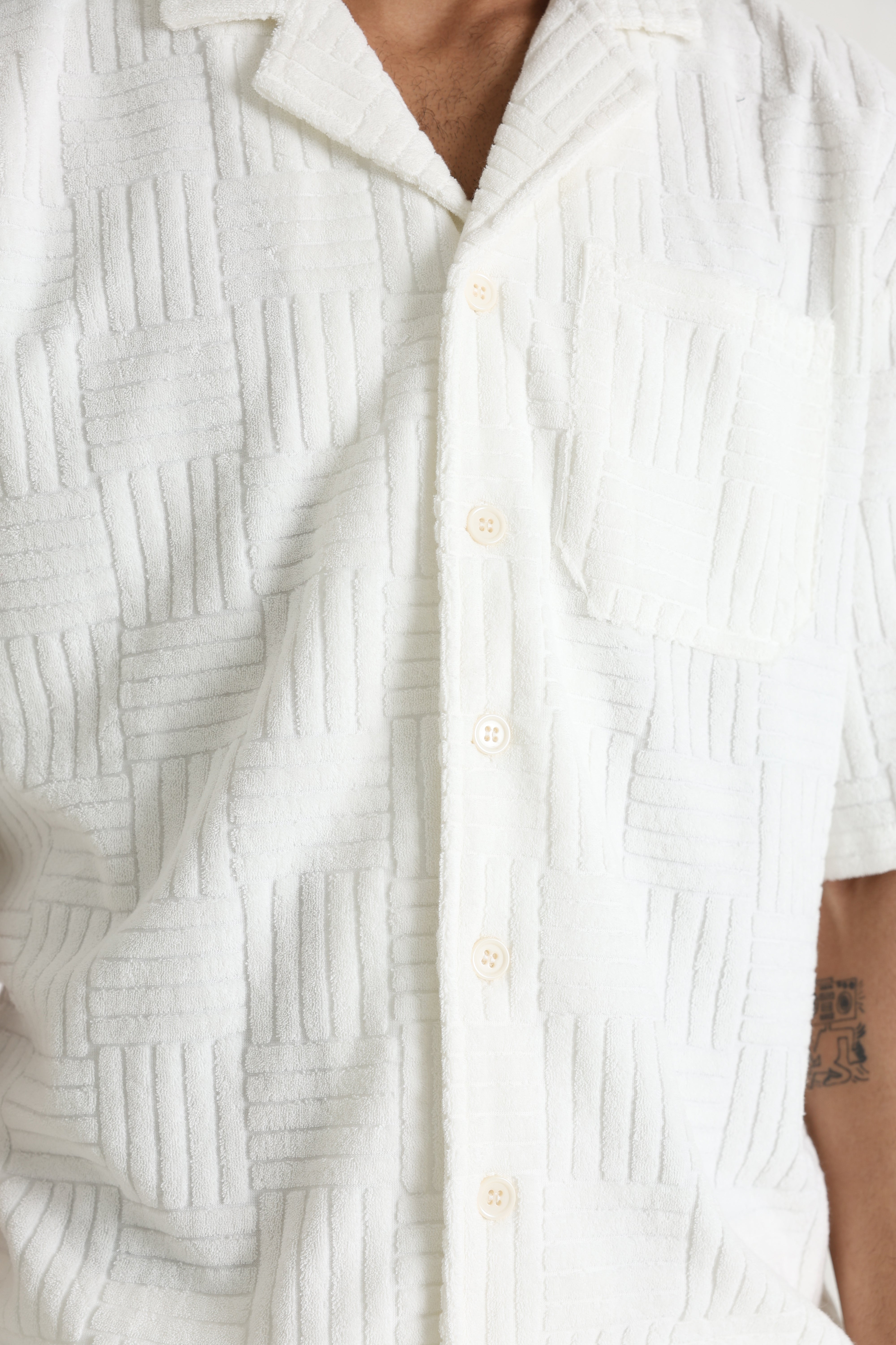 Frottee Hemd - Offwhite