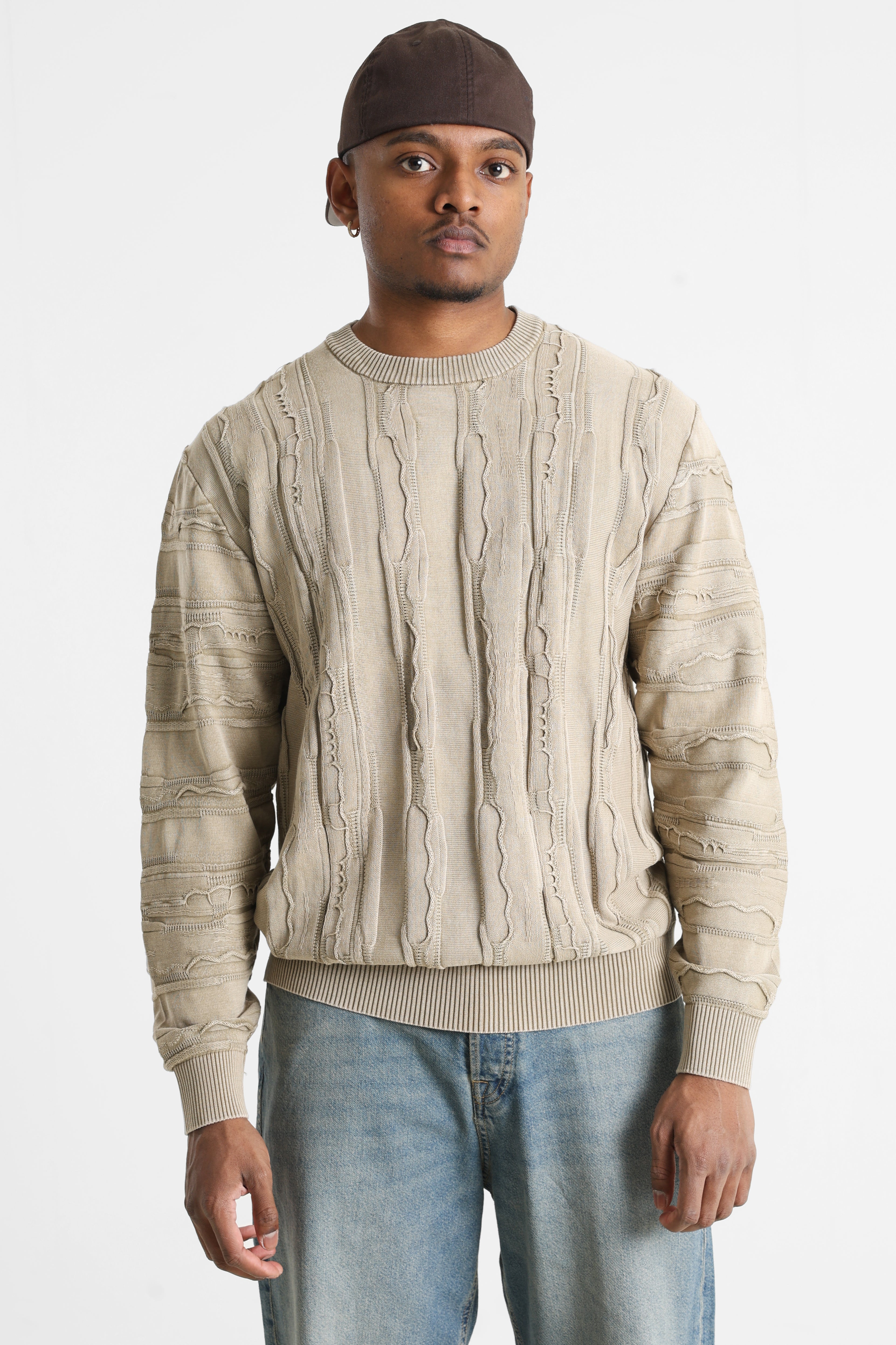 RRJAMIE Pull en maille - Vintage Kaki