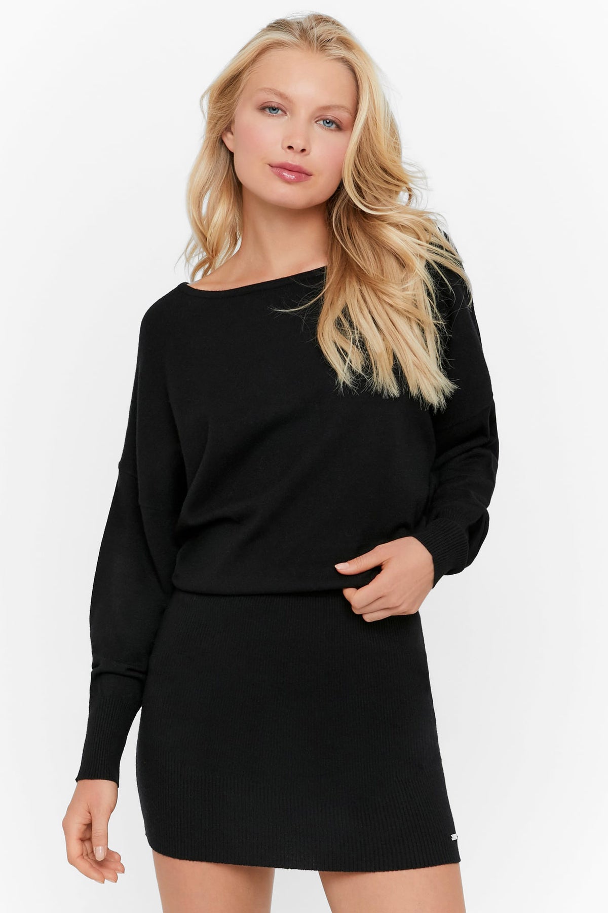 Strick-Minikleid - Black