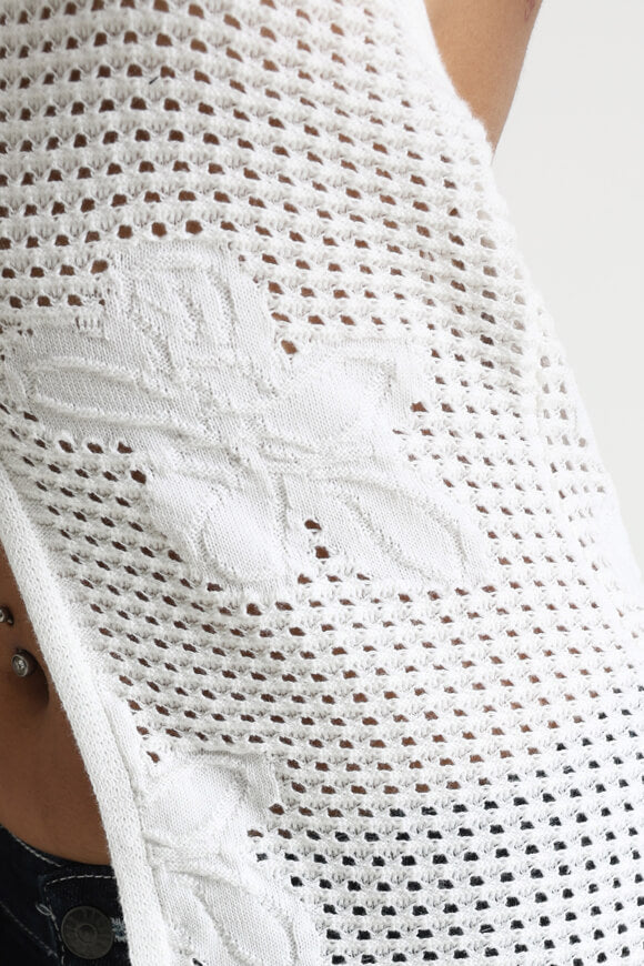 Top con collo alto all'uncinetto - Offwhite