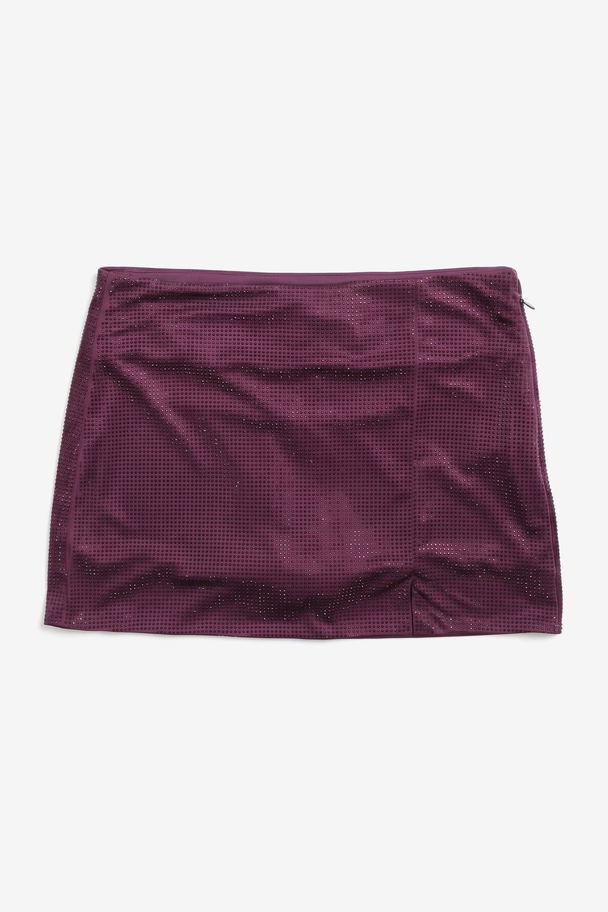 Mini jupe ornée de strass avec short intégré - Burgundy