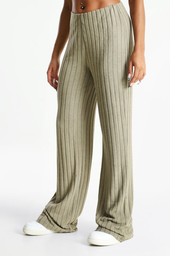 Gerippte Strickhose - Khaki