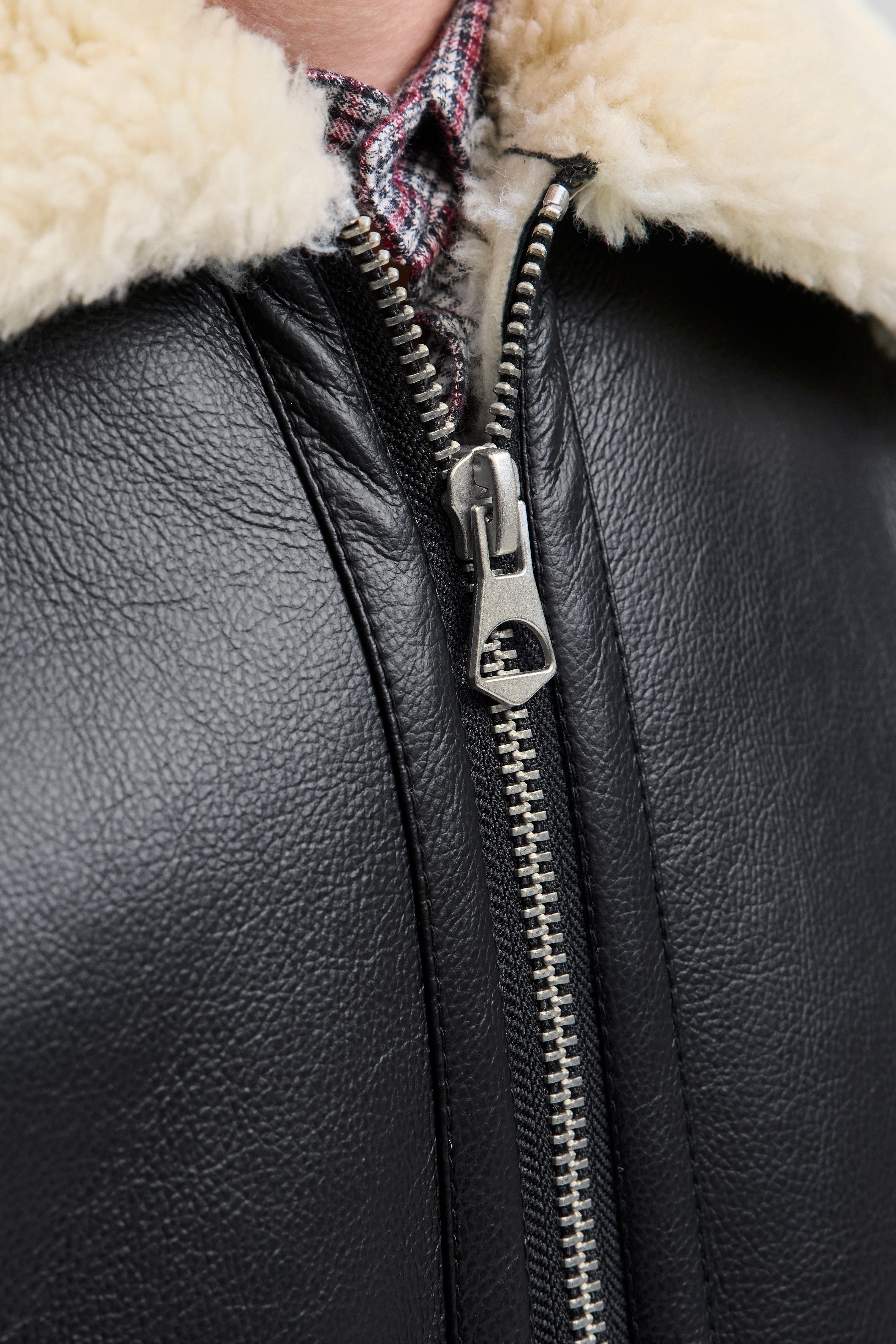 JORLIVERPOOL Aviator veste mouton retourné - Black