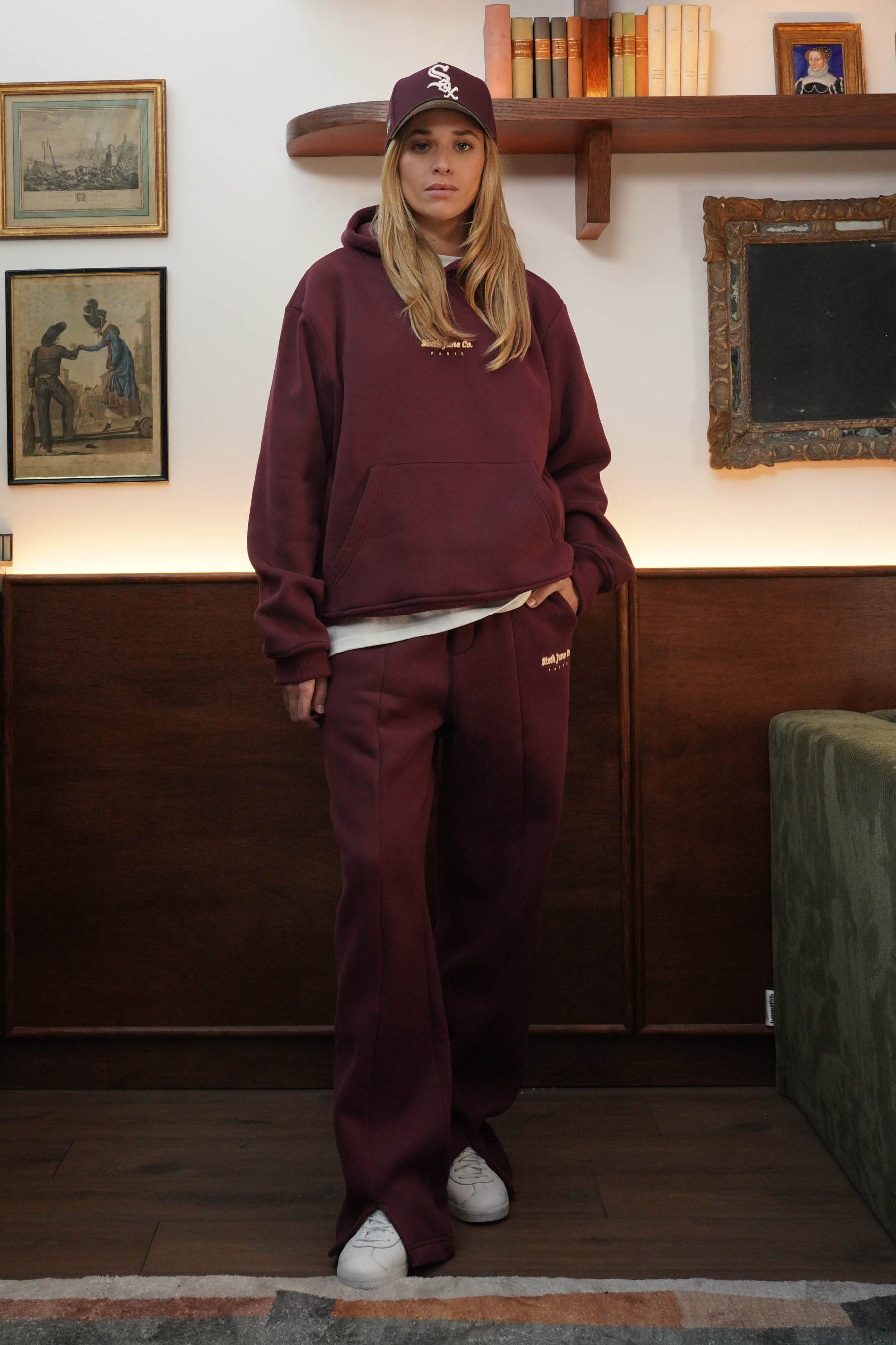 Vibes Sweatshirt à capuche - Bourgogne