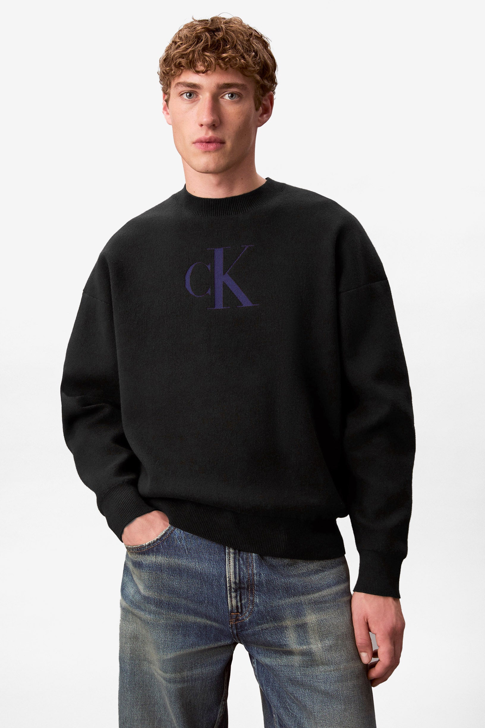 Pull ample en tricot - Black