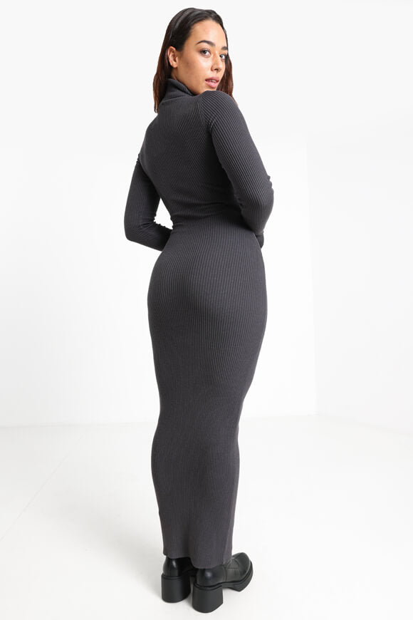 Ribbed knit maxi dress - anthracite