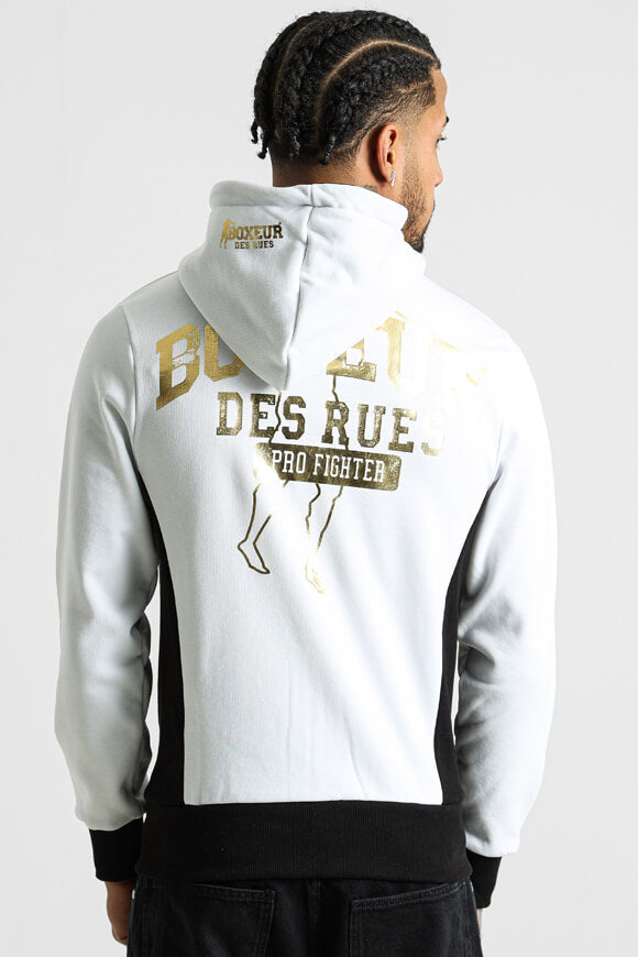 Kapuzensweatjacke - White + Black